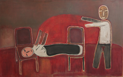 Benoit Delhomme - The Cures and the Symbolic Wounds - Hypnosis 2, 200 x 127 cm, Oil on canvas