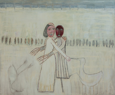 Benoit Delhomme - The Pilgrims And The New Territories - After the wedding 2, 203 x 168 cm, Oil on canvas