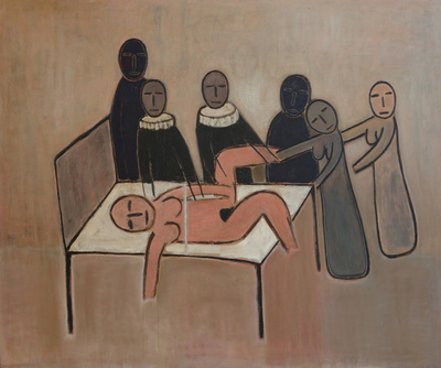 Benoit Delhomme - The Medieval Times - The examination, 202 x 170 cm, Oil on canvas
