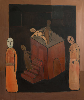 Benoit Delhomme - The Medieval Times - The tower of observation, 202 x 170 cm, Oil on canvas