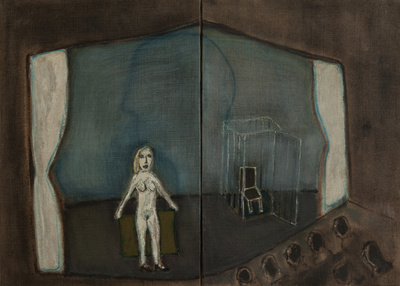 Benoit Delhomme - My Theaters - Appearance and disappearance, 2 panels 55 x 76 cm, Oil on canvas